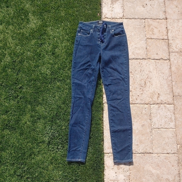 PaigeHoxton Ankle Lace Up Jeans Hanley